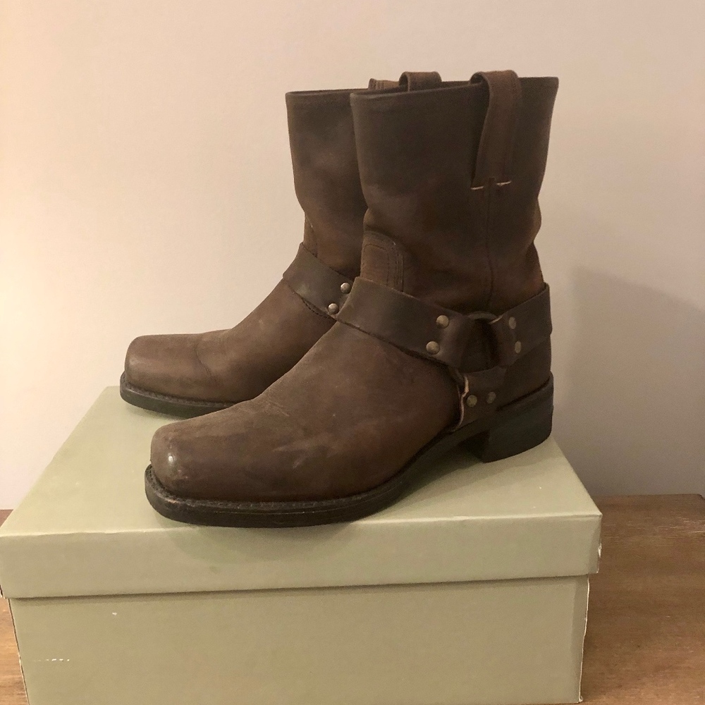 Frye Men's Leather Harness Moto Boots